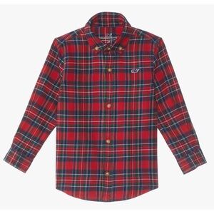 Vineyard Vine Boys Tartan Plaid Flannel Shirt